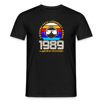 1989 - Männer T-Shirt - Schwarz - Vorne - AI Model Male 178 light (178cm)