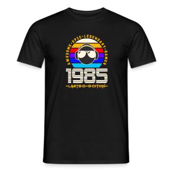 1985 - Männer T-Shirt - Schwarz - Vorne - AI Model Male 178 light (178cm)