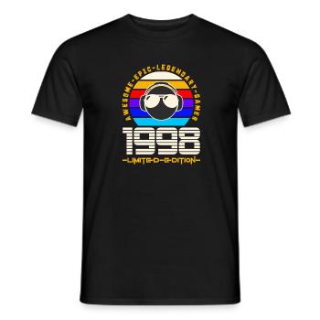1998 - Männer T-Shirt - Schwarz - Vorne - AI Model Male 178 light (178cm)
