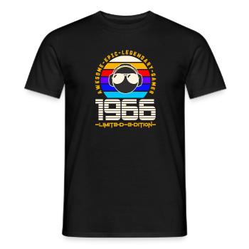 1966 - Männer T-Shirt - Schwarz - Vorne - AI Model Male 178 light (178cm)