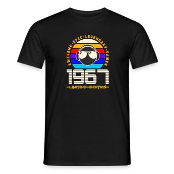 1967 - Männer T-Shirt - Schwarz - Vorne - AI Model Male 178 light (178cm)