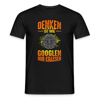 Penser, c’est comme chercher sur Google, juste un dicton drôle flagrant - T-shirt homme - noir - Devant - AI Model Male 178 light (178cm)