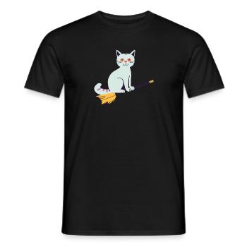 Hexen Katze - Männer T-Shirt - Schwarz - Vorne - AI Model Male 178 light (178cm)