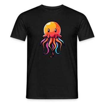 Qualle Comic - Männer T-Shirt - Schwarz - Vorne - AI Model Male 178 light (178cm)