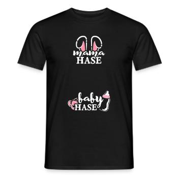 Maman Lapin Bébé Lapin Naissance Grossesse Devenir - T-shirt homme - noir - Devant - AI Model Male 178 light (178cm)