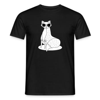 simple et cool renard avec des lunettes de soleil - T-shirt homme - noir - Devant - AI Model Male 178 light (178cm)