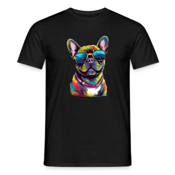 Französische Bulldogge Niedlicher Hund Farbeimer - Männer T-Shirt - Schwarz - Vorne - AI Model Male 178 light (178cm)
