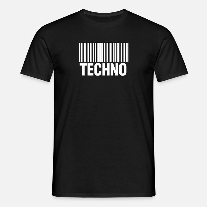 Modèle de code-barres techno - T-shirt Homme - noir