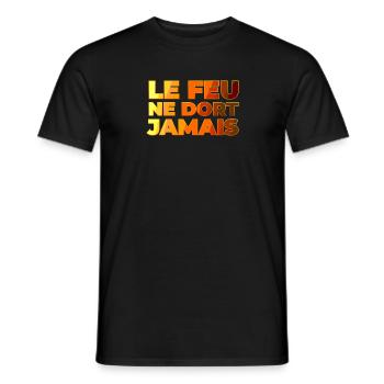 Le feu ne dors jamais - T-shirt homme - noir - Devant - AI Model Male 178 light (178cm)