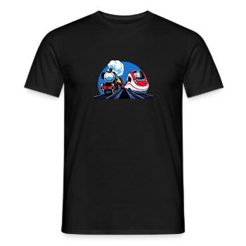 TRAIN ZUG - Men's T-Shirt - black - Front - AI Model Male 178 light (178cm)