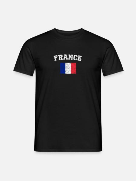 French Flag Shirt - Vintage France T-Shirt - Men's T-Shirt - black