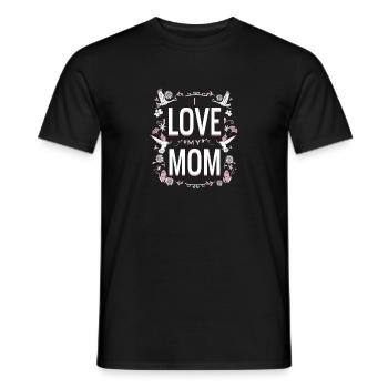 Design mignon - J’aime ma mère - T-shirt homme - noir - Devant - AI Model Male 178 light (178cm)