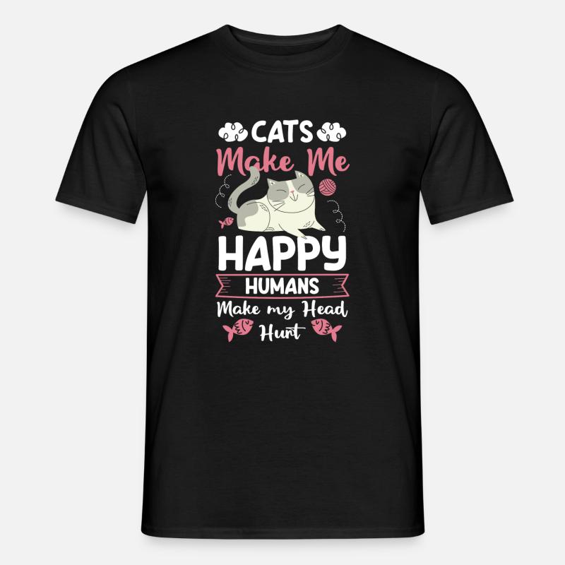 Katzen Tiger - Männer T-Shirt - Schwarz