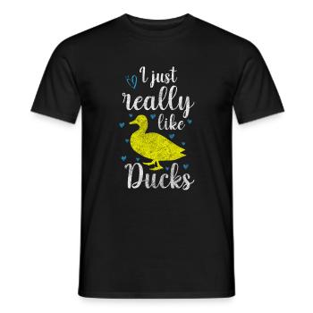 Duck Quack Nature - Men's T-Shirt - black - Front - AI Model Male 178 light (178cm)