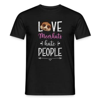 Erdmännchen Afrika Querstreifen Niedlich - Männer T-Shirt - Schwarz - Vorne - AI Model Male 178 light (178cm)