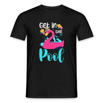 Swmming Piscine Natation Flamant Été - T-shirt homme - noir - Devant - AI Model Male 178 light (178cm)