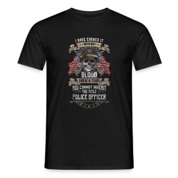 Policewoman, Law Enforcer, Siren - Men's T-Shirt - black - Front - AI Model Male 178 light (178cm)