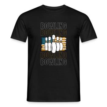 Bowlingkugel Sport Profi Spieler - Männer T-Shirt - Schwarz - Vorne - AI Model Male 178 light (178cm)