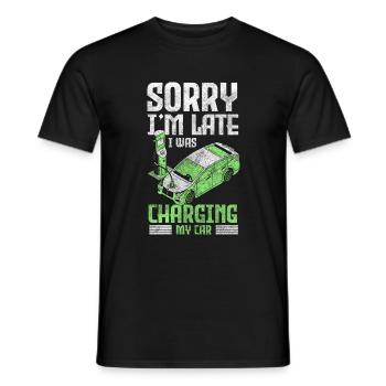 E-car innovation - Men's T-Shirt - black - Front - AI Model Male 178 light (178cm)