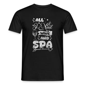 Spa Soins Personnels Beauté Saine - T-shirt homme - noir - Devant - AI Model Male 178 light (178cm)