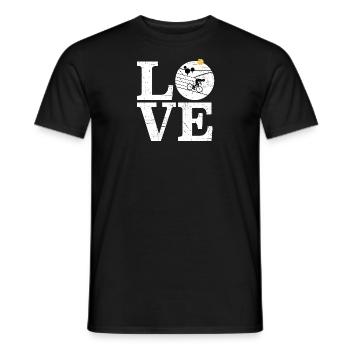 Love Love Bike Cyclist Retro Bike - Men's T-Shirt - black - Front - AI Model Male 178 light (178cm)