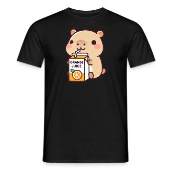 Kawaii Capybara Orangensaft - Männer T-Shirt - Schwarz - Vorne - AI Model Male 178 light (178cm)