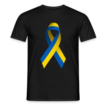 Ukraine Friedenszeichen - Männer T-Shirt - Schwarz - Vorne - AI Model Male 178 light (178cm)