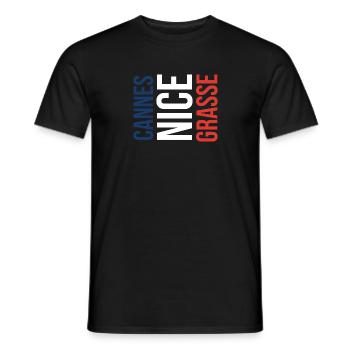 Cannes Nice Grasse France Tour Souvenir - Men's T-Shirt - black - Front - AI Model Male 178 light (178cm)
