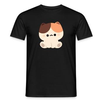 Cute Tortie Cat - Men's T-Shirt - black - Front - AI Model Male 178 light (178cm)