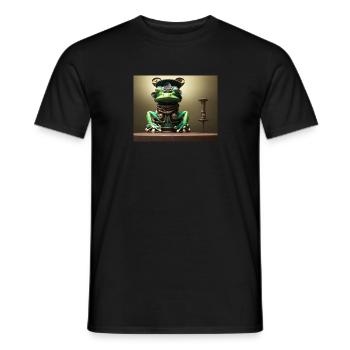 Steampunk's frog - Men's T-Shirt - black - Front - AI Model Male 178 light (178cm)