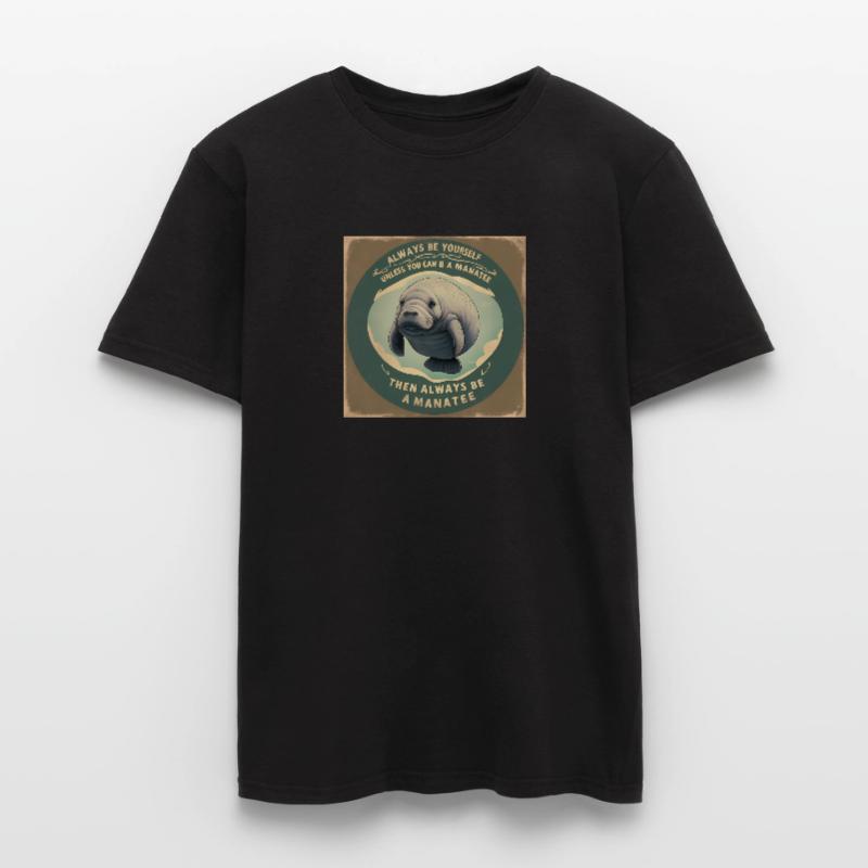 Sei Du selbst oder sei ein Manatee Lebensweisheit Männer T-Shirt