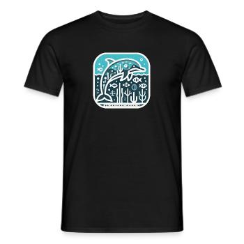 Walfisch - Männer T-Shirt - Schwarz - Vorne - AI Model Male 178 light (178cm)