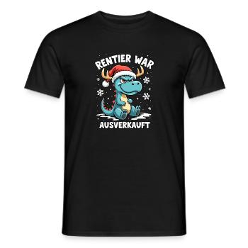 Dino Rentier war ausverkauft - Männer T-Shirt - Schwarz - Vorne - AI Model Male 178 light (178cm)