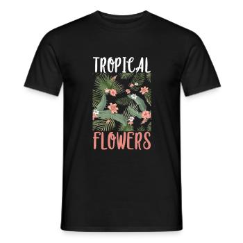 Tropical Flowers Tropical Flower Plants - Men's T-Shirt - black - Front - AI Model Male 178 light (178cm)