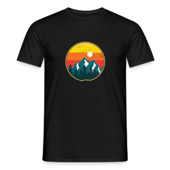 Vintage Mountain Retro - Men's T-Shirt - black - Front - AI Model Male 178 light (178cm)