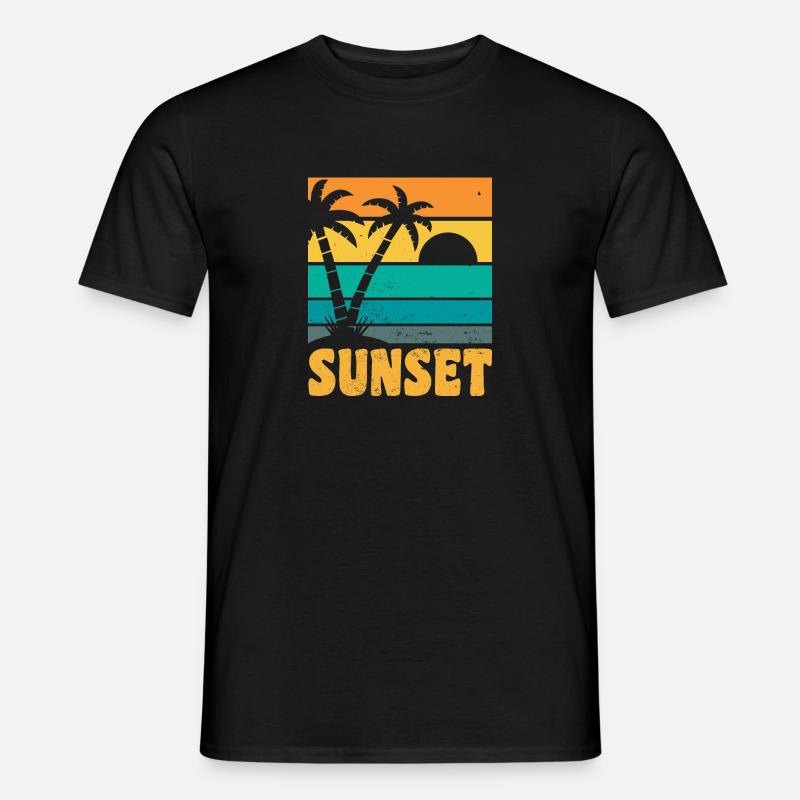 Sunset Retro Style - Männer T-Shirt - Schwarz