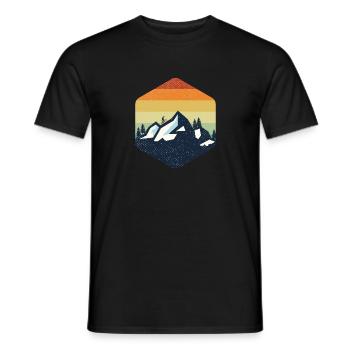 Vintage Mountain Retro - Men's T-Shirt - black - Front - AI Model Male 178 light (178cm)