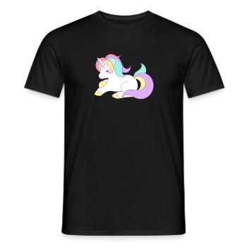 Licorne licorne douce - T-shirt homme - noir - Devant - AI Model Male 178 light (178cm)