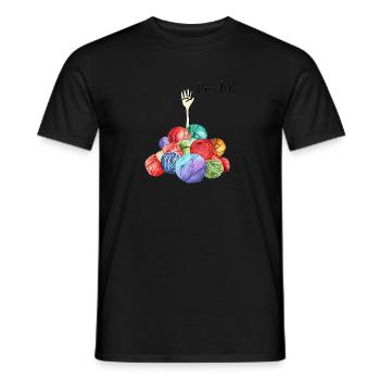 Häkeln Stricken mit Tier witzig - Männer T-Shirt - Schwarz - Vorne - AI Model Male 178 light (178cm)