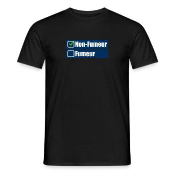 Non fumeur - T-shirt homme - noir - Devant - AI Model Male 178 light (178cm)