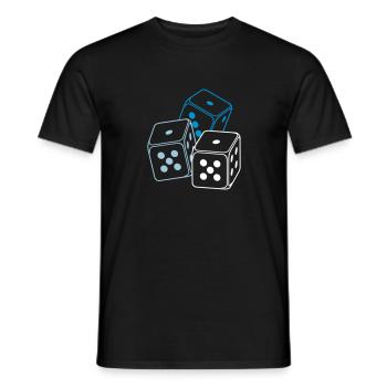 drei Spielwürfel / bunco dices (3c) - Männer T-Shirt - Schwarz - Vorne - AI Model Male 178 light (178cm)
