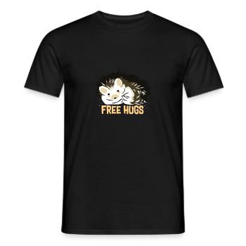 Hugging hedgehogs - Men's T-Shirt - black - Front - AI Model Male 178 light (178cm)