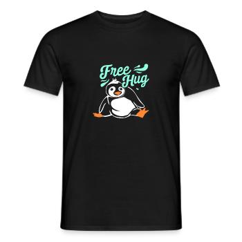 Hug Penguin - Men's T-Shirt - black - Front - AI Model Male 178 light (178cm)
