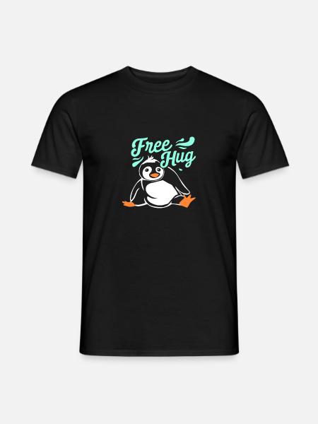 Hug Penguin - Men's T-Shirt - black