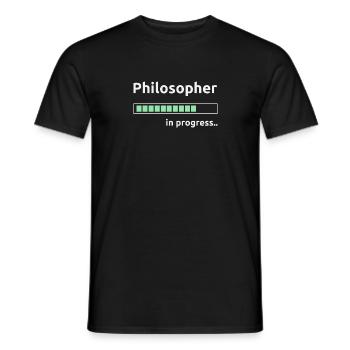Philosoph in Arbeit - Männer T-Shirt - Schwarz - Vorne - AI Model Male 178 light (178cm)