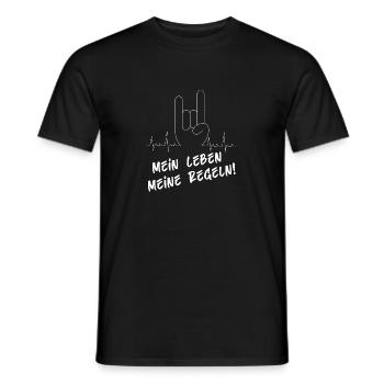 Heartbeat mein leben meine regeln! - Männer T-Shirt - Schwarz - Vorne - AI Model Male 178 light (178cm)