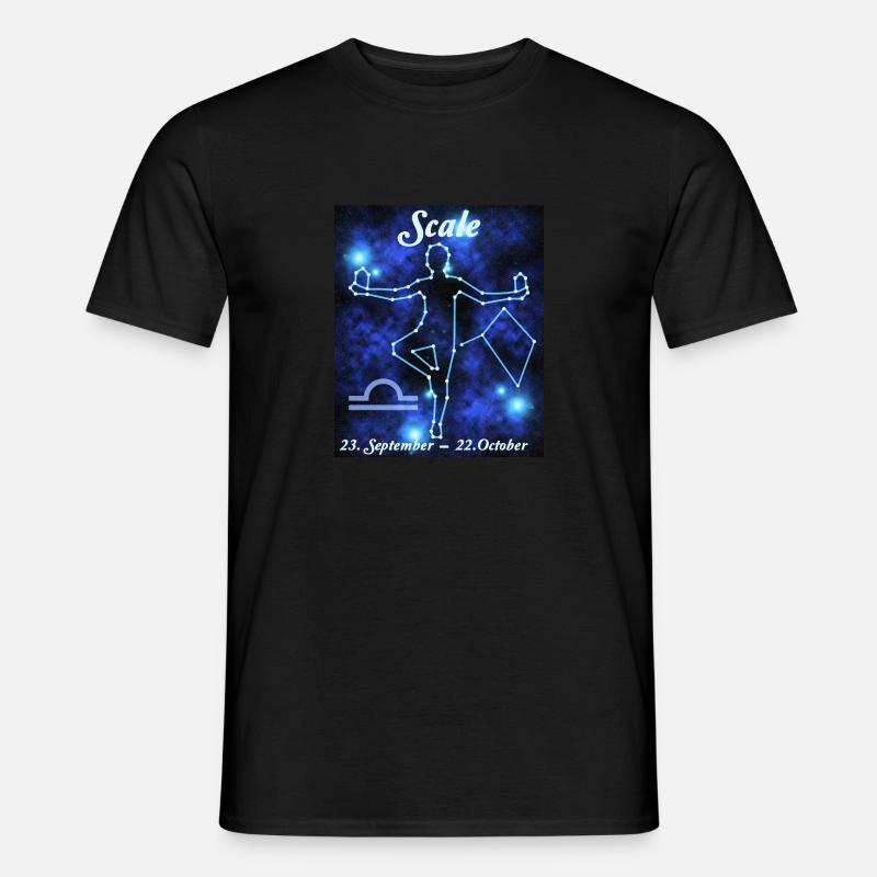 Sternzeichen Waage, Sternenbild, Astrologie - Männer T-Shirt - Schwarz