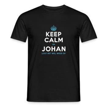 Johan lost het wel weer op - Heren T-shirt - zwart - Voor - AI Model Male 178 light (178cm)
