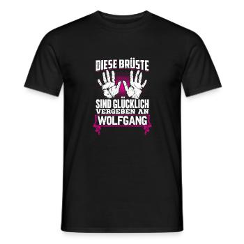 WOLFGANG - Brüste - Männer T-Shirt - Schwarz - Vorne - AI Model Male 178 light (178cm)