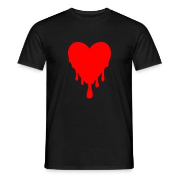 cœur dégoulinant - T-shirt homme - noir - Devant - AI Model Male 178 light (178cm)